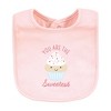 Hudson Baby Infant Girl Cotton Bibs, Sweetest Cupcake, One Size - 3 of 4