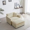 Modern Accent Chair with Ottoman,Chenille Upholstered Reading Chair for Bedroom,Living Room-Tanpinhause - 3 of 4