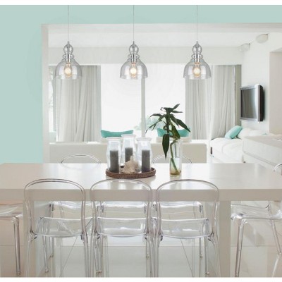 Vintage Seeded Glass 9" Mini Pendant Light in Brushed Nickel