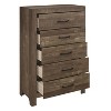 NicBex Simple Rustic 5 Drawer Chest of Drawers Rustic Black Metal Hardware for Bedroom - 2 of 4