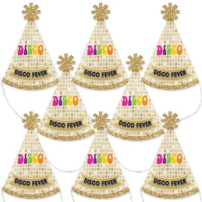 Big Dot of Happiness 70's Disco - Mini Cone 1970s Disco Fever Party Hats - Small Little Party Hats - Set of 8