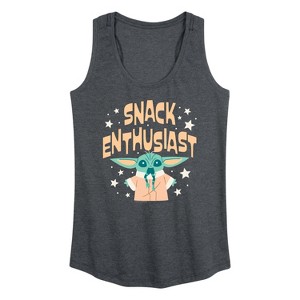 Women's - Star Wars - The Mandalorian Snack Enthusiast Grogu Graphic Racerback Tank - 1 of 4