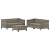 vidaXL 5 Piece Patio Lounge Set with Cushions Gray Poly Rattan - 4 of 4