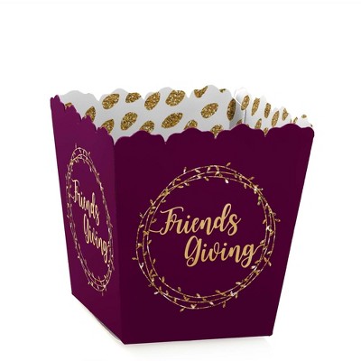 Big Dot of Happiness Elegant Thankful for Friends - Party Mini Favor Boxes - Friendsgiving Thanksgiving Party Treat Candy Boxes - Set of 12