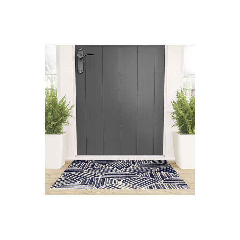 Alisa Galitsyna Navy Blue Striped Pattern Welcome Mat - Society6, 2 of 6