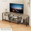 Corner TV Stand with Power Outlets & USB - Media Console for TVs up to 75", 3-Tier Open Shelves, 66.9" Entertainment Center - 3 of 4