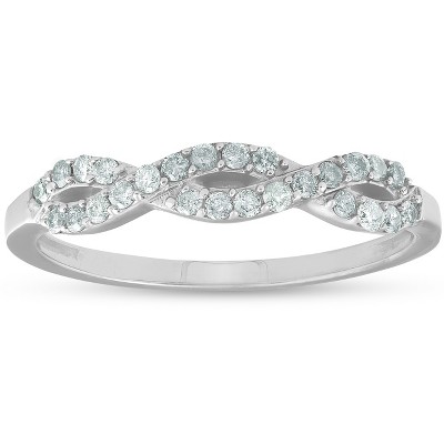 Pompeii3 1/4ct Infinity Diamond Wedding Stackable Ring 14K White Gold