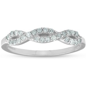 Pompeii3 1/4ct Infinity Diamond Wedding Stackable Ring 14K White Gold - 1 of 4