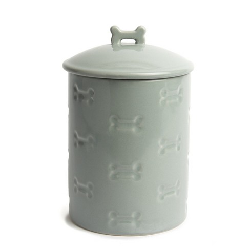 Park Life Designs Dog Treat Jar Ceramic Pet Food Storage Container 1.4 Qt manor Gray Target