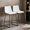Set of 2 Modern Minimalist Style PU Material Bar Stools, suitable for kitchen - Leovsnove - 2 of 4