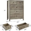 Tall 5 Drawer Dresser with Deep Drawers & Metal Knobs, Modern Wooden Double Chests of Drawers for Kids Bedroom, Entryway, Hallway - 2 of 4