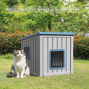 PAGED Outdoor Cat Crate with Leak-Proof Design,All-Weather Slanted Roof Cat House for All Seasons,Pet Furniture for Porch - 1 of 4