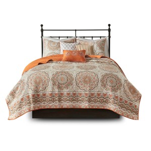 Gulches Full/Queen 6 Piece Reversible Quilt Set with Throw Pillows Orange - 1 of 4