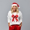 Simply Sage Market Women's Graphic Sweatshirt Coquette Christmas Snowflake Bow - 2 of 4