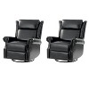 Lauren Genuine Leather Manual Swivel Glider Recliner Set of 2|HULALA HOME - 2 of 4