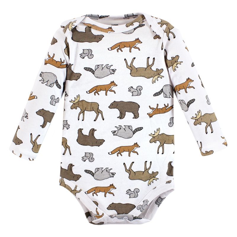 Hudson Baby Infant Boy Cotton Long-Sleeve Bodysuits, Animal Adventure 3-Pack, 5 of 6