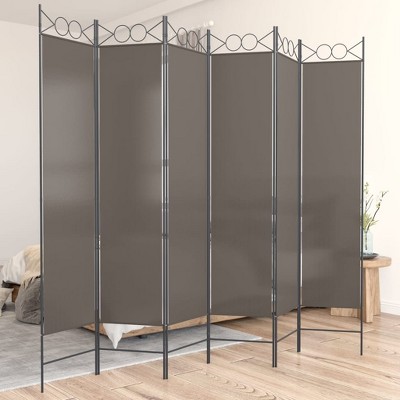 vidaXL 6-Panel Room Divider in Anthracite - Foldable, Breathable Fabric Screen for Privacy, Sunlight Control and Space Management