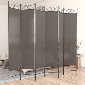 vidaXL Stylish and Versatile 6-Panel Room Divider Anthracite - Durable and Foldable Modern Fabric Privacy Screen measuring 94.5"x86.6" - 1 of 4