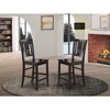 East West Furniture,Buckland Counter Height Chair for dining room with Wood Seat in Black Finish, Set of 2 - 2 of 3