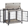 Acekool Wooden Dog Crate - 2-in-1 Side Table & Kennel with Wheels - 2 of 4