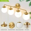 POWLIG 30.71-in 4-Light Gold Bathroom Light Fixtures Over Mirror Vanity Lighting with Milk White Glass Globe Shades - 2 of 4
