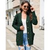 Coolmee Women Cable Knit Cardigan Sweater V Neck Button Down Cardigan with Pocket Sweater Coat for Fall Winter - 3 of 4