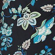 black turq floral