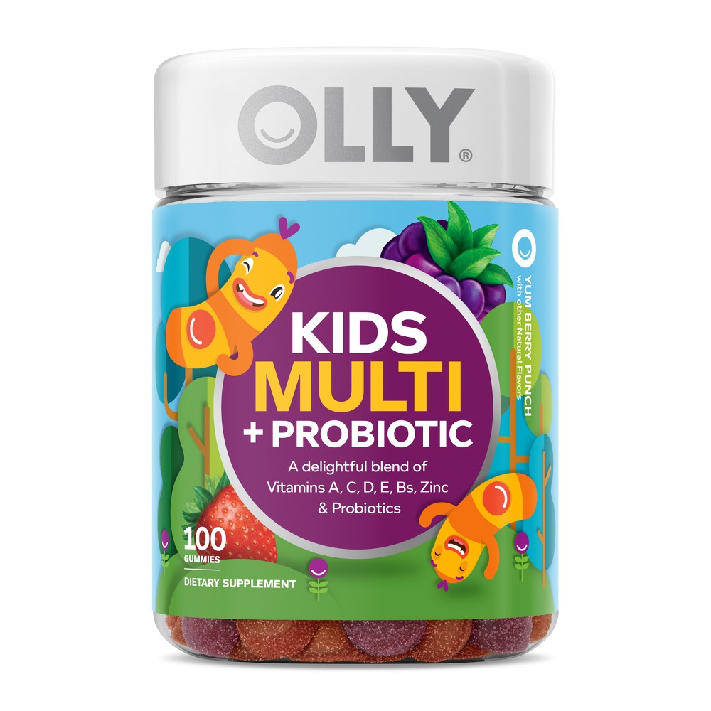 Photos - Vitamins & Minerals Olly Kids' Multivitamin + Probiotic Gummies - Berry Punch - 100ct 