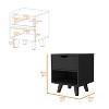 NicBex 15.74 inch Wide Nightstand with 1 Drawer,Modern Side Table with Four Legs and Open Shelf,Bedside Table for Bedroom,Living Room,White/Black - 3 of 4