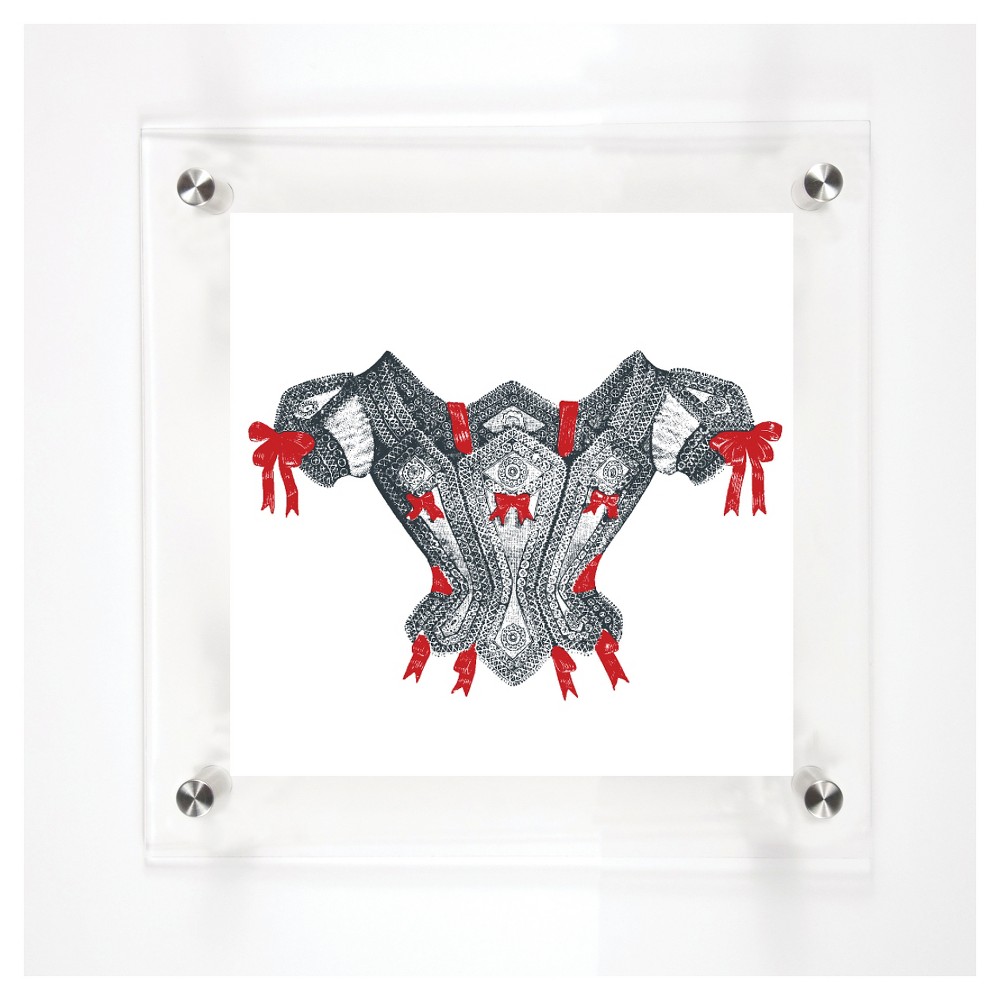 Mitchell Black Corset Roxanne Decorative Framed Wall Canvas Scarlet (12