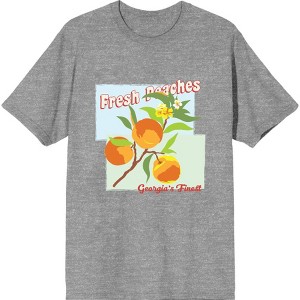 Natural World Fresh Peaches Crew Neck Short Sleeve Adult T-shirt - 1 of 2