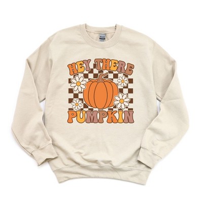 Simply Sage Market Women's Graphic Sweatshirt Hey There Pumpkin Flowers