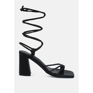 Piri Toe Ring Tie Up Block Sandals Women - 1 of 4