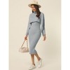 Seta T Women's Spring Fall 2 Piece Outfits Knitted Long Sleeve Turtleneck Sweaters with Tank Bodycon Midi Sweater Dress Set - 3 of 4