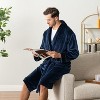 PAVILIA Mens Soft Robe, Plush Warm Bathrobe for Men, Long Spa Fleece Flannel with Shawl Collar, Pockets, Trim Piping - 4 of 4