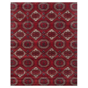 Red Abstract Tufted Area Rug - (8
