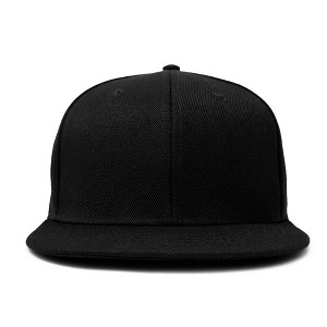 Dalix Flat Billed Baseball Cap Adjustable Hat Size M L XL in Black - 1 of 4