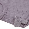 Huggies Baby Girls' 2pc Pointelle Flower Organic Top & Bottom Set - Light Mauve - 4 of 4