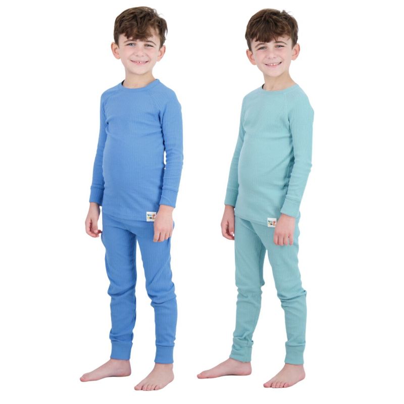 Sleep On It 100% Organic Cotton Rib Knit Snug-Fit 4-Piece and 6-Piece Pajama Sets for Boys & Girls, 5 of 8