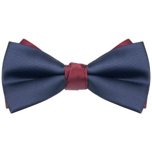 INSPIRE CHIC Men's Two Color Layered Adjustable Solid Color Bow Ties - 1 of 4