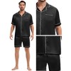 INSPIRE CHIC Men's Satin Sleepwear Short Sleeve Nightwear Shorts Summer Pajamas Set 2 Pieces - 4 of 4