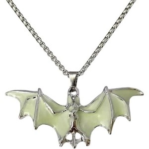 Glow in the Dark Bat Necklace - Gothic Stainless Steel Pendant for Halloween - 1 of 4