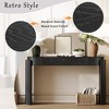 55" Entryway Console Table with 2 Drawers, Wooden Narrow Sofa Table Behind Couch, Rectangular Console Table for Entryway Hallway Living Room - 4 of 4