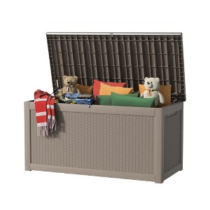 Lirago 260 Gal 980L Outdoor Storage Box with Lid Weatherproof Polypropylene Resin UV Protected KD Design Brown - 1 of 4