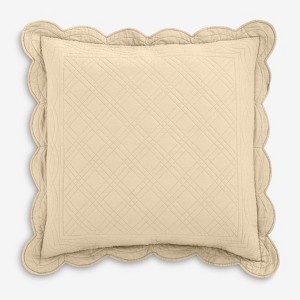 BrylaneHome 100% Cotton Florence Euro Sham - Euro, Oatmeal - 1 of 1