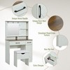 CAVINAS Vanity Desk with Mirror Dressing Table with Adjustable Shelves, 2 Drawers and Side Cabinet for Apartment, Bedroom - 4 of 4
