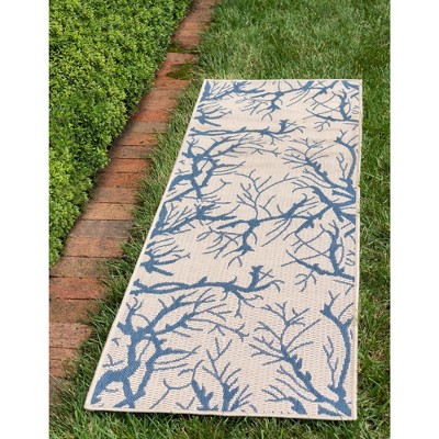 Unique Loom Outdoor Botanical Branch Floral and Botanical Woven Area Rug