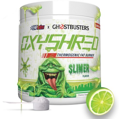 EHPlabs x Ghostbusters OxyShred Thermogenic Pre Workout Powder & Fat Burner - Clinically Proven Preworkout Powder - Slimer Lime, 60 Servings