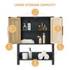 Over The Toilet Storage Cabinet with Rattan Door, Bathroom above Toilet Storage Cabinet with Adjustable Shelves, Large Capacity Bathroom Organizer - 3 of 4