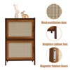 YIYIBYUS Nightstand with Decor Drawers Modern End Table with Solid Natural Banboo Feet, Brown - 4 of 4